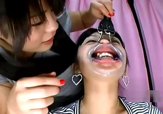 Chinese Gal Gag In Hatch Getting Her Teeths Tongued Nose Tantalized With Hooks